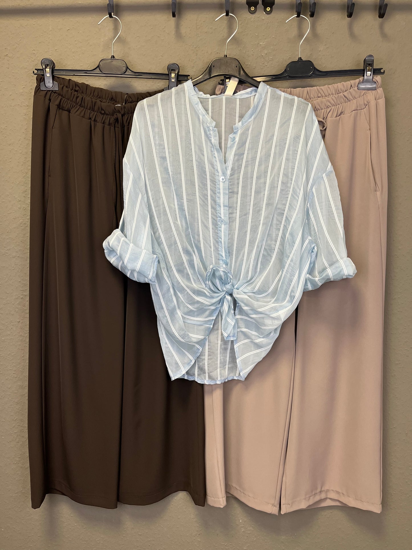 Bluse mit Streifen transparent