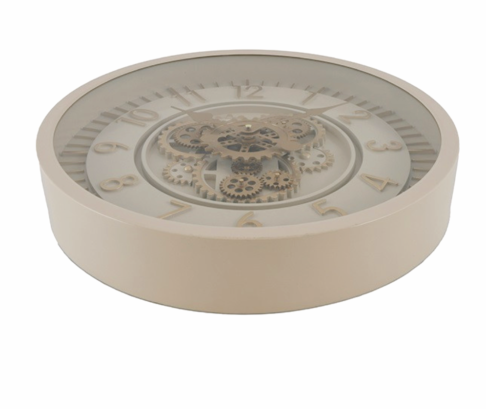 Wanduhr Himmelreich creme 46cm, Räderwerk dreht sich