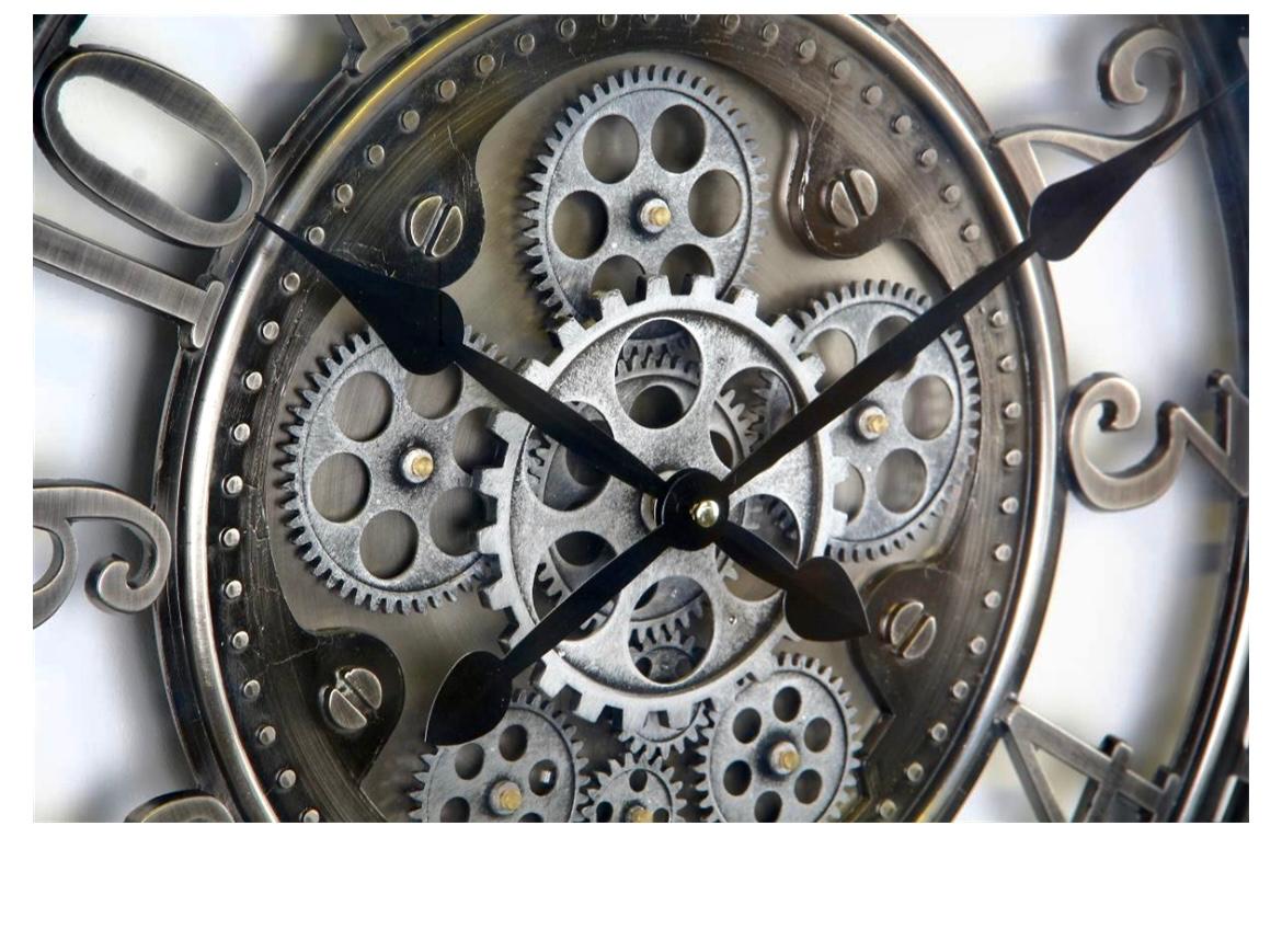 Wanduhr Schwarz/ Silber 54,5 cm, Räderwerk dreht sich, 9951