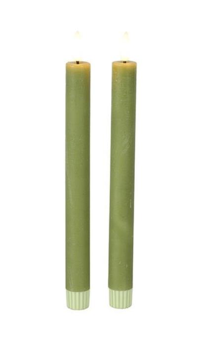 LED- Stabkerzen, warmweiß, flackernd, 15-24cm, Fernbedienung + Timer