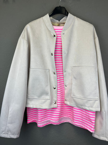 Jacke Stehkragen hellbeige