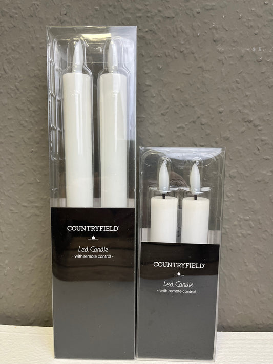 LED- Stabkerzen, warmweiß, flackernd, 15-24cm, Fernbedienung + Timer