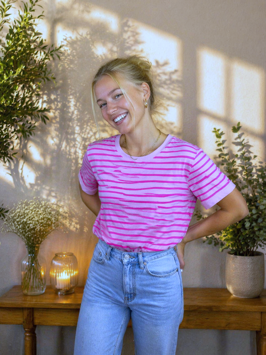 Streifen T-Shirt rosa/pink