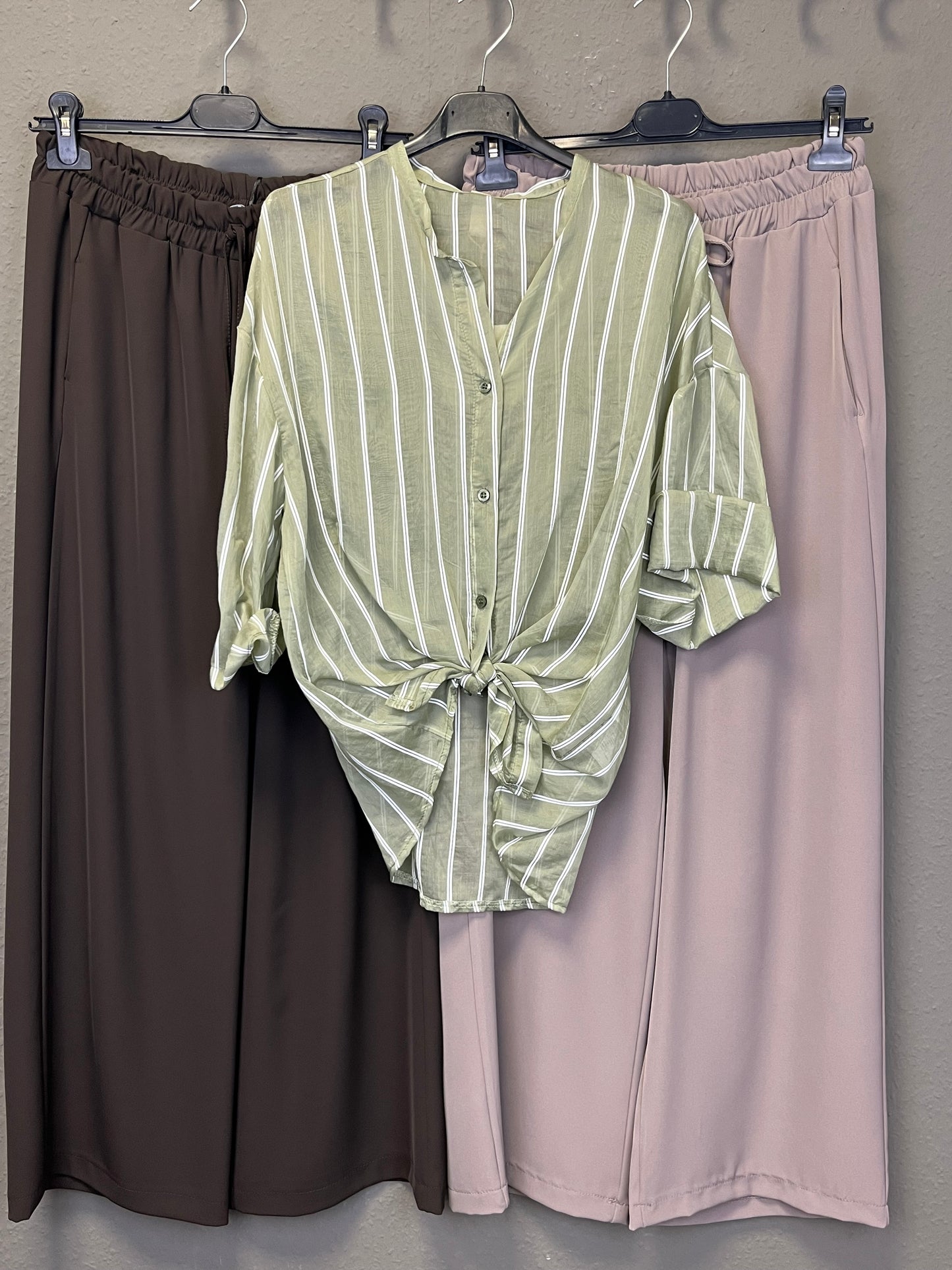 Bluse mit Streifen transparent