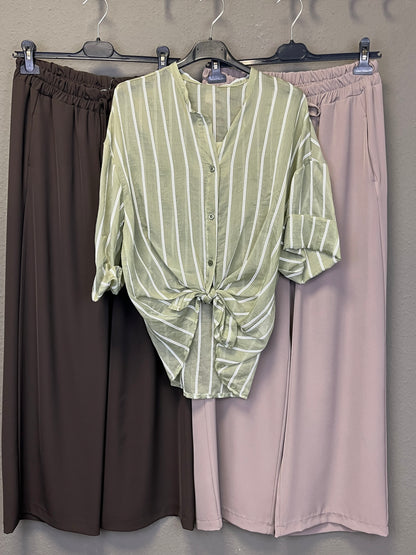 Bluse mit Streifen transparent