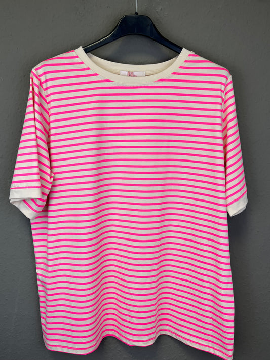 Streifen T-Shirt beige/pink