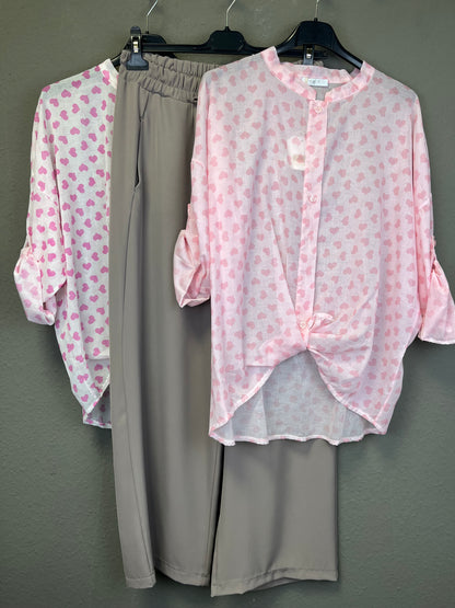 Bluse mit Herzchen