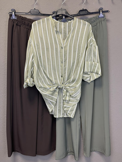 Bluse mit Streifen transparent