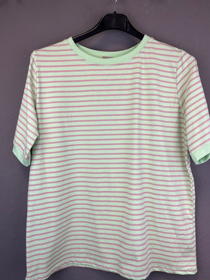 Streifen T-Shirt grün/taupe