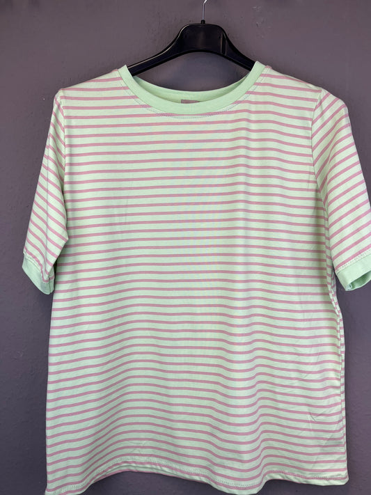 Streifen T-Shirt grün/taupe