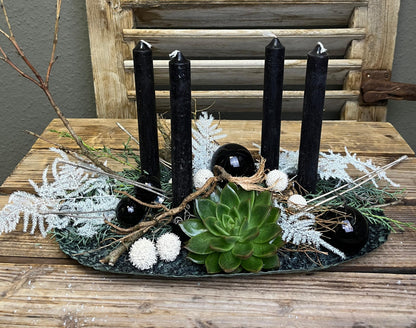 Tablett metall plus 4 Magnetkerzenhalter, ohne Dekoration