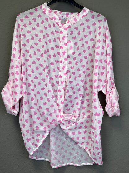 Bluse mit Herzchen