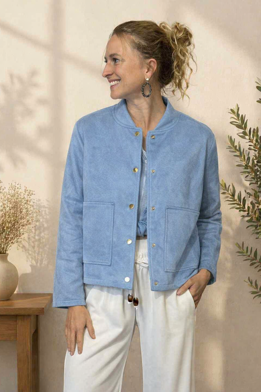 Jacke Stehkragen jeansfarben