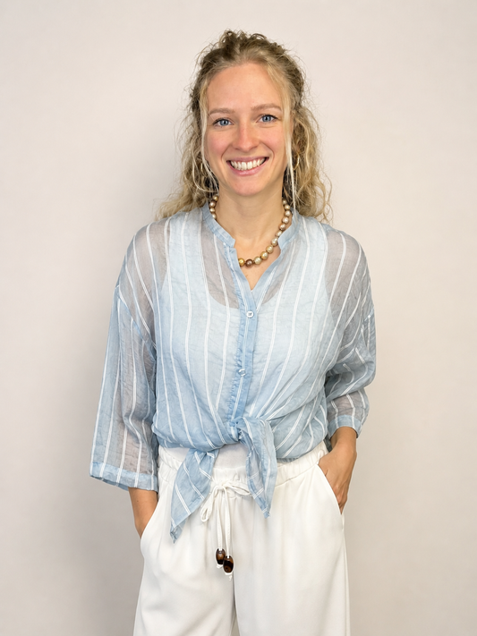 Bluse mit Streifen transparent