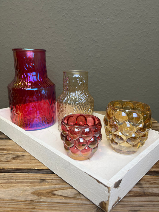 Windlicht in pink und beige