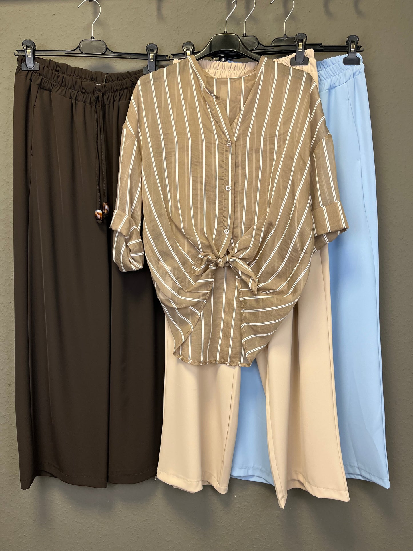 Bluse mit Streifen transparent