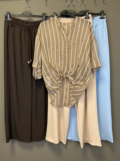 Bluse mit Streifen transparent