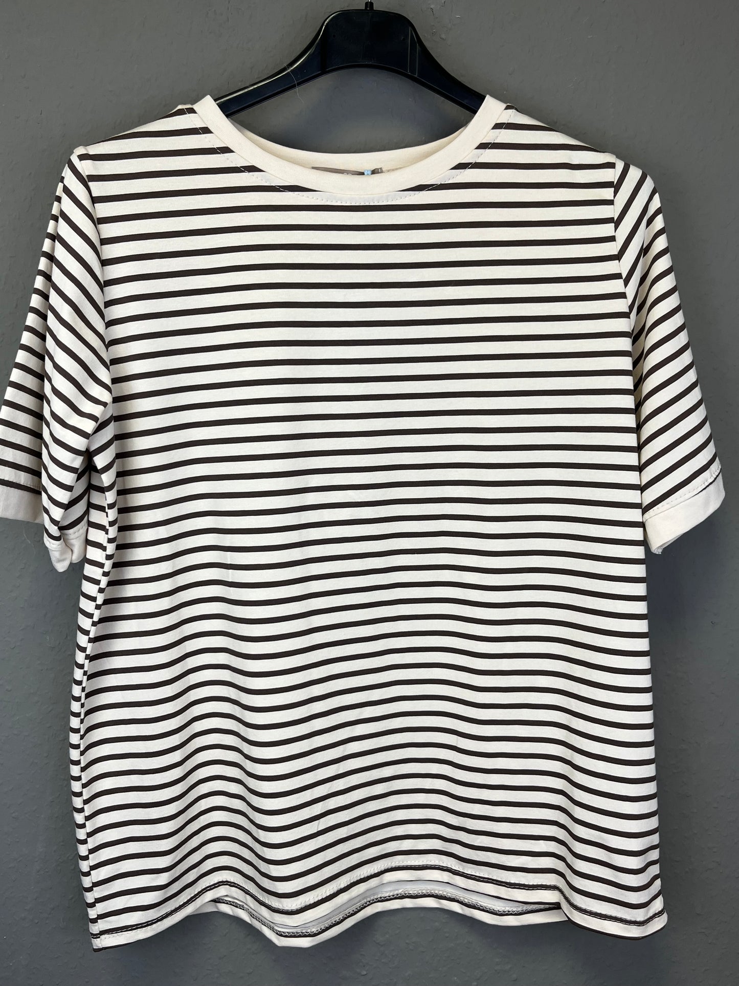 Streifen T-Shirt beige/schoko