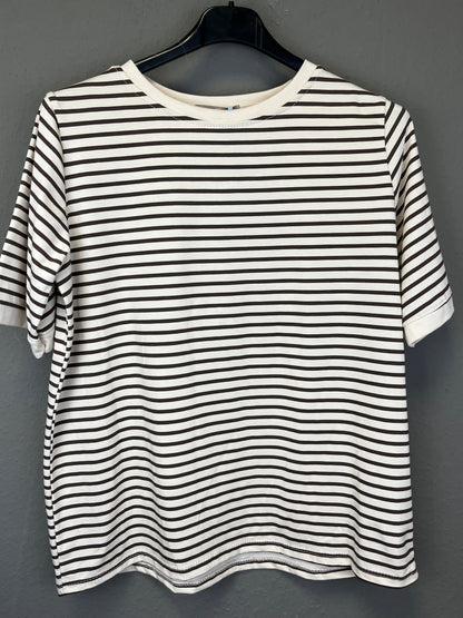 Streifen T-Shirt beige/schoko