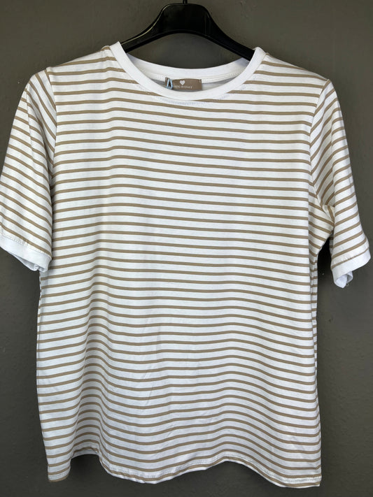 Streifen T-Shirt weiß/beige