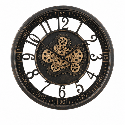 Wanduhr  Schwarz/ Altgold 46cm, 2029