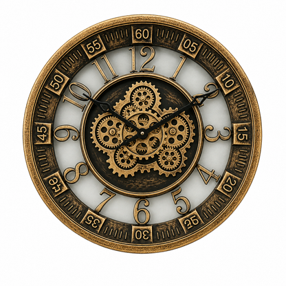 Wanduhr Bronze, 46cm,  Räderwerk dreht sich, 8927