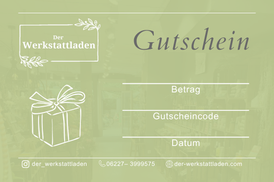 Der Werkstattladen Gutschein für den Onlineshop