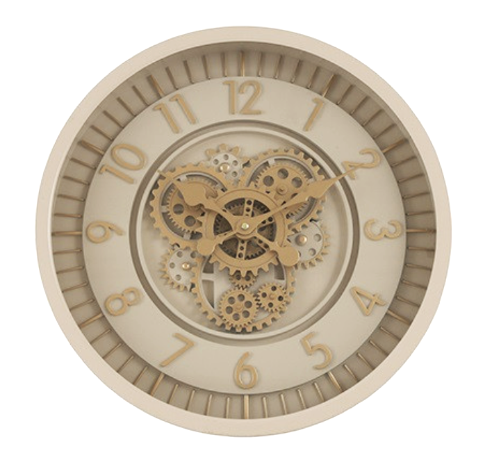 Wanduhr Himmelreich creme 46cm,  Räderwerk dreht sich