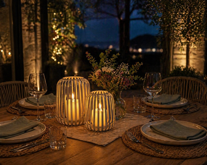 Metallwindlicht mit LED Outdoorkerze
