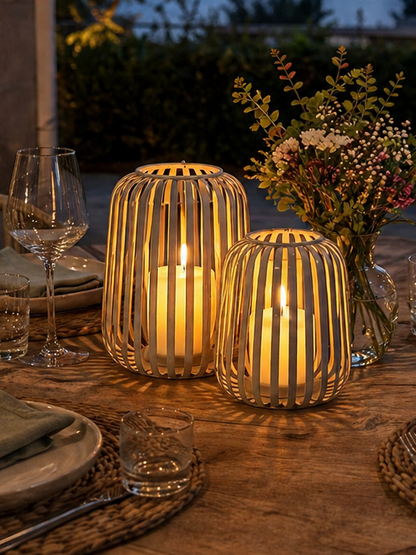 Metallwindlicht mit LED Outdoorkerze