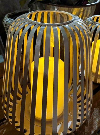 Metallwindlicht mit LED Outdoorkerze