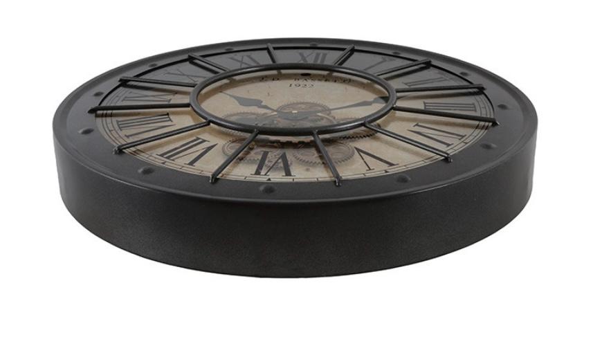 Wanduhr Bahnhof Vintage, ca. 60 cm ,  Räderwerk dreht sich