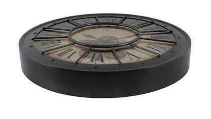 Wanduhr Bahnhof Vintage, ca. 60 cm ,  Räderwerk dreht sich