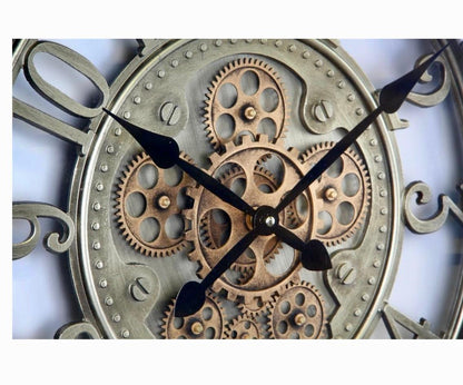 Wanduhr, Schwarz/ Bronze, 46 cm, Räderwerk dreht sich 3569