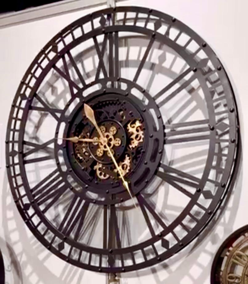 Wanduhr , Schwarz, Die Ultimative, 110 cm,  Räderwerk dreht sich 1618