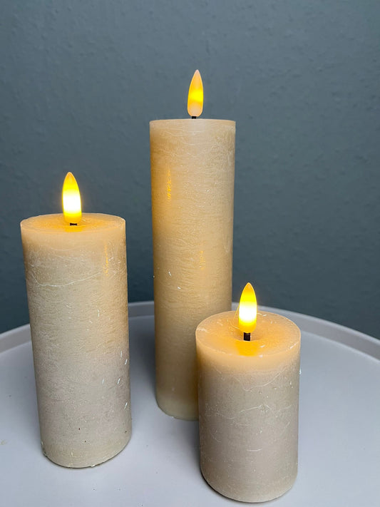 LED Echtwachskerzen mit 5cm Durchmesser
