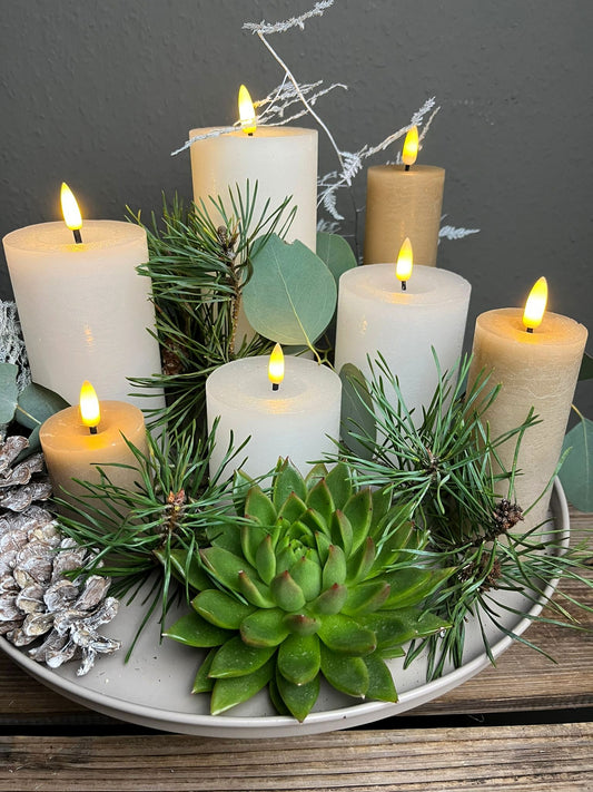 LED Echtwachskerzen 5cm Durchmesser