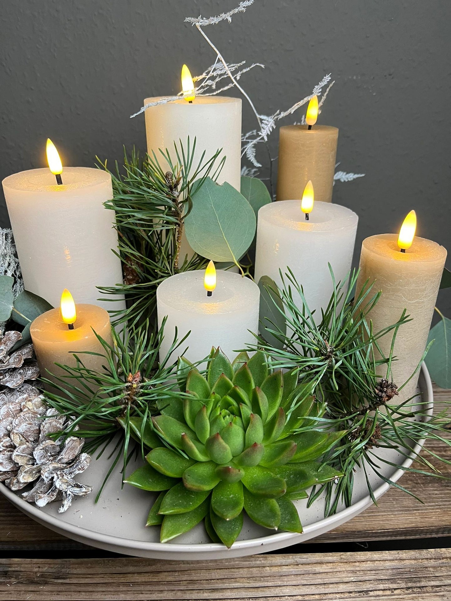 LED Echtwachskerzen mit 7,5cm Durchmesser