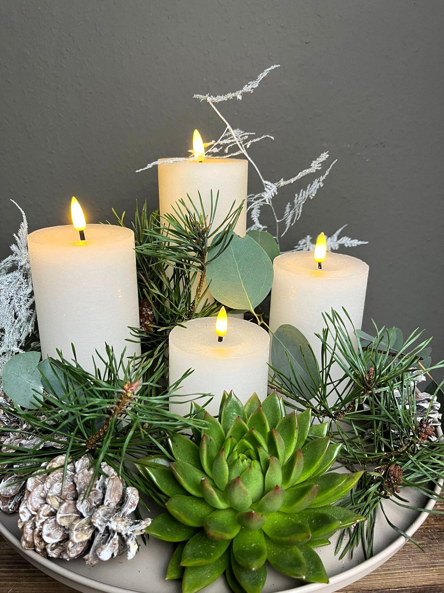 LED Echtwachskerzen mit 7,5cm Durchmesser