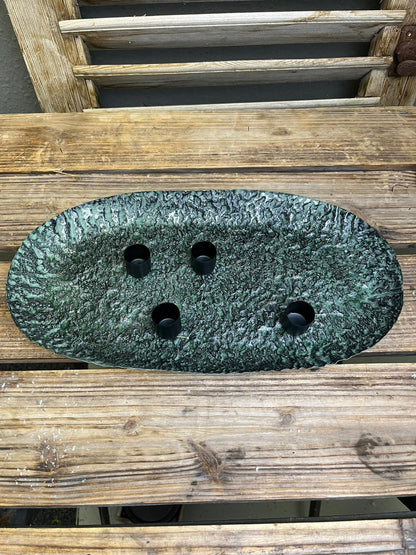 Tablett metall plus 4 Magnetkerzenhalter, ohne Dekoration