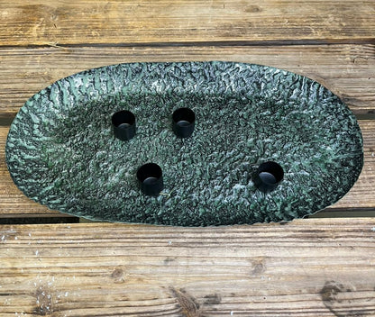 Tablett metall plus 4 Magnetkerzenhalter, ohne Dekoration