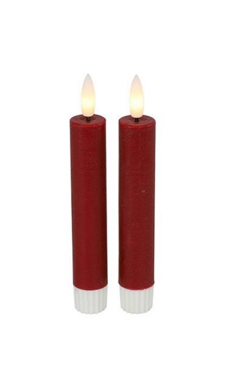 LED- Stabkerzen, warmweiß, flackernd, 15-24cm, incl. Fernbedienung + T – Der Werkstattladen