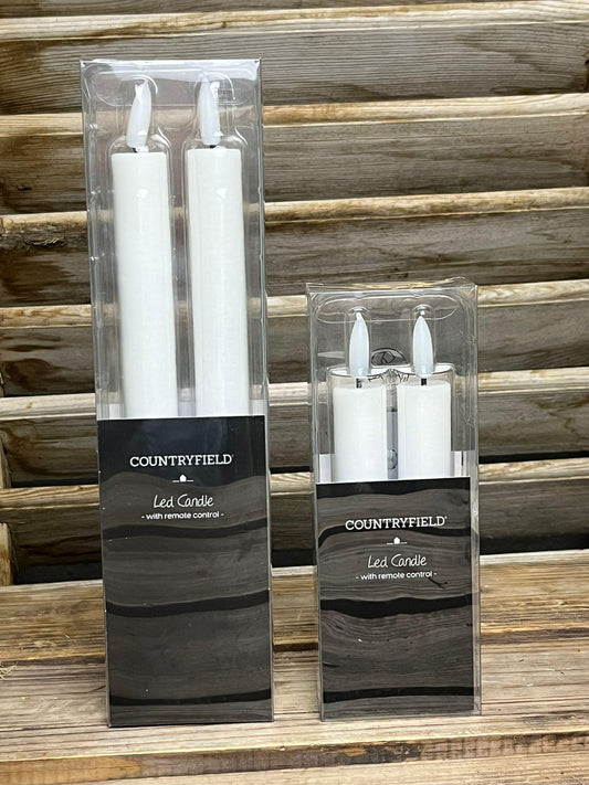 LED- Stabkerzen, warmweiß, flackernd, 15-24cm, Fernbedienung + Timer