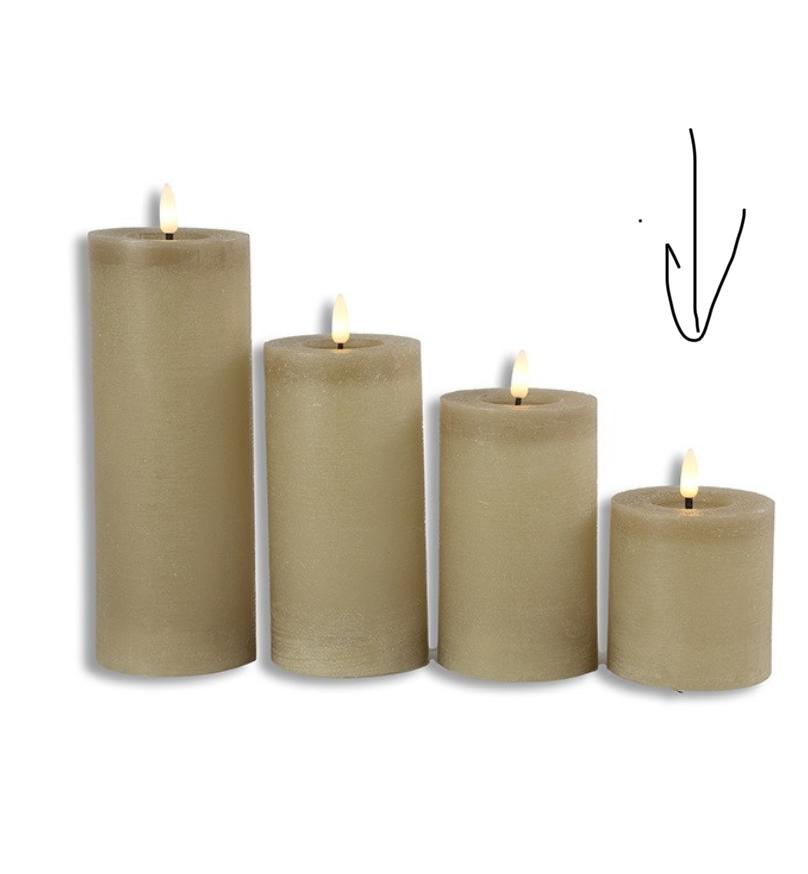 LED Echtwachskerzen, 7,5 cm Ø, hochwertig und dekorativ,6h-Timer, Fernbedienung optional