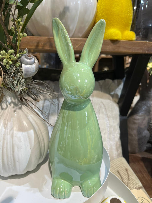 grüner Keramik Hase