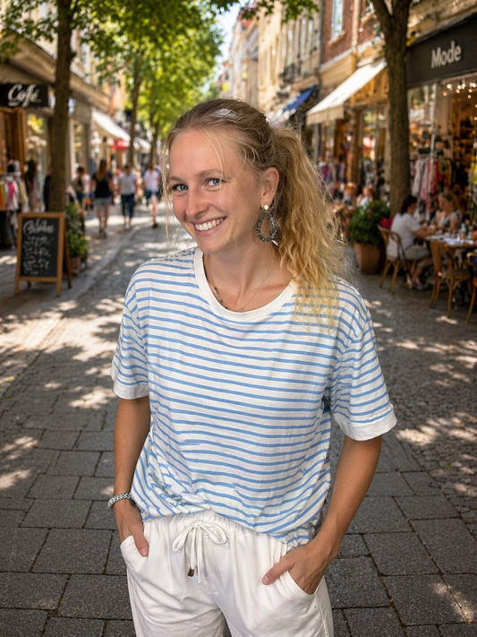 Streifen T-Shirt blau/weiß
